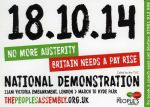 No More Austerity March London 18th October